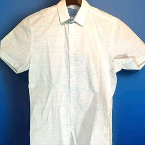 RW & CO Mens Small Short Sleeve fitted Button Up Shirt Baby Blue NWOT Slim Fit